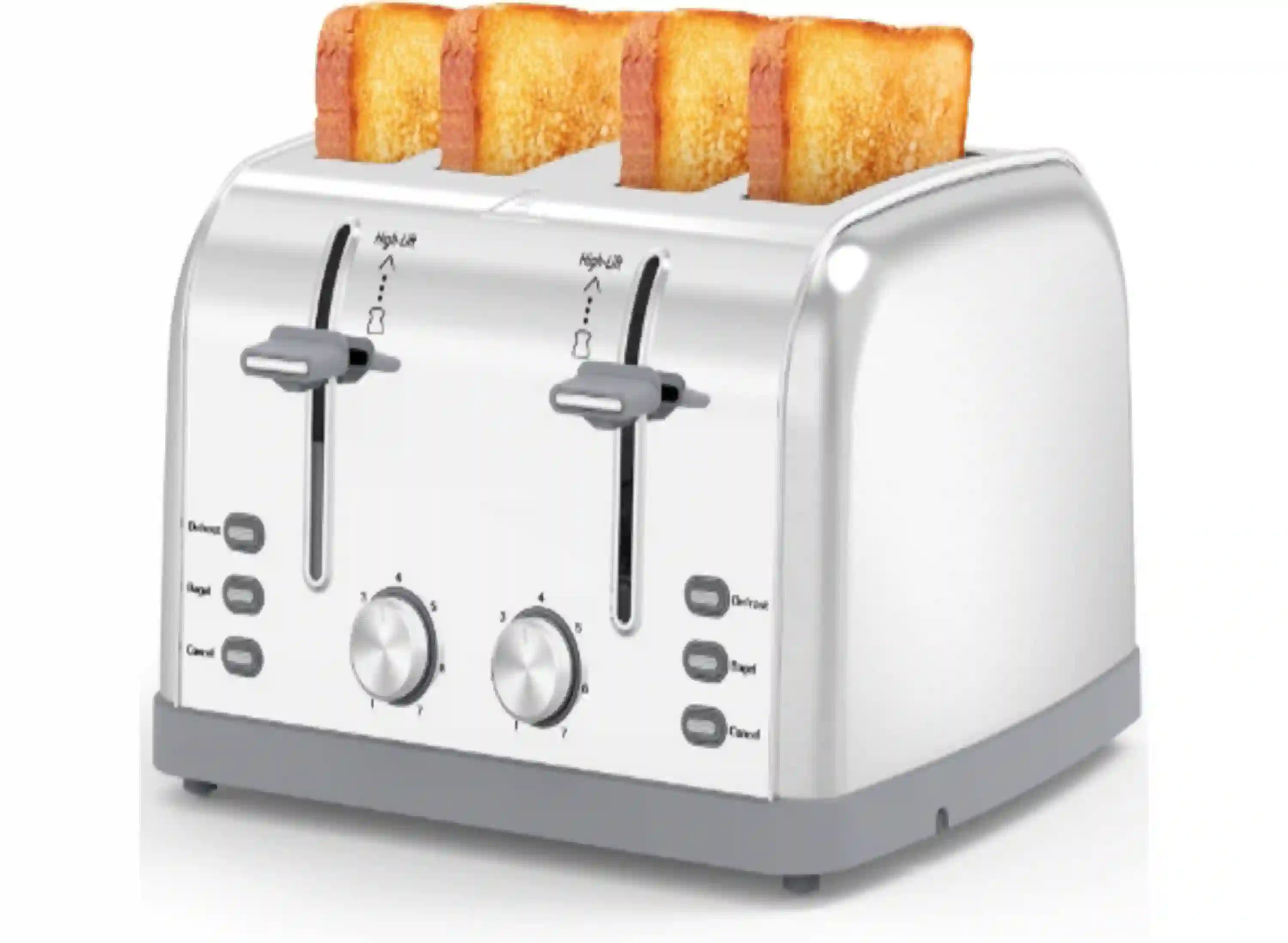 Lainsten 4 Slice Retro Stainless Steel Toaster with Extra Wide Slots and 7 Shade Settings
