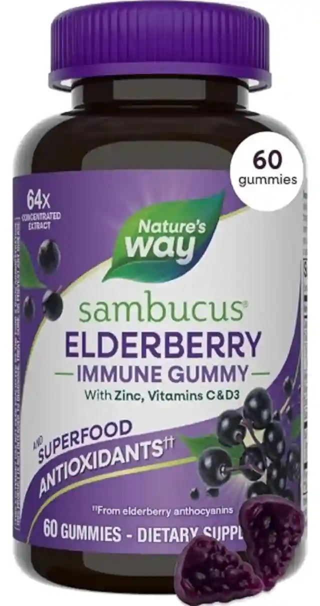 Nature's Way Sambucus Elderberry Gummies Daily Immune Support