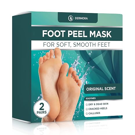 DERMORA Foot Peel Mask Exfoliating Sock Treatment for Dry Cracked Feet