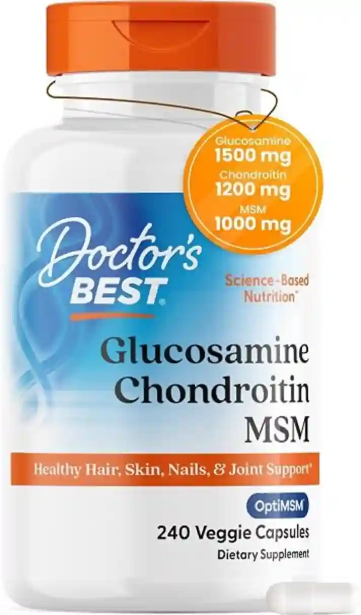 Doctor's Best Glucosamine Chondroitin MSM, Non GMO, 240 Capsules Joint Support Supplement