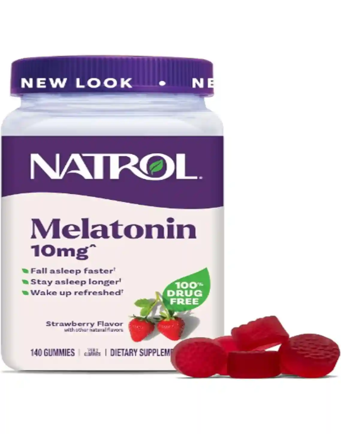 Natrol Melatonin 10 mg Gummies Sleep Support Supplement Strawberry 140 Count