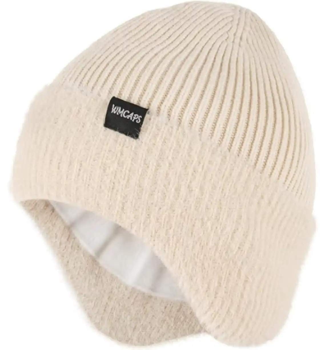 Wmcaps Winter Fleece Lined Beanie with Earflaps for Men Women Outdoor