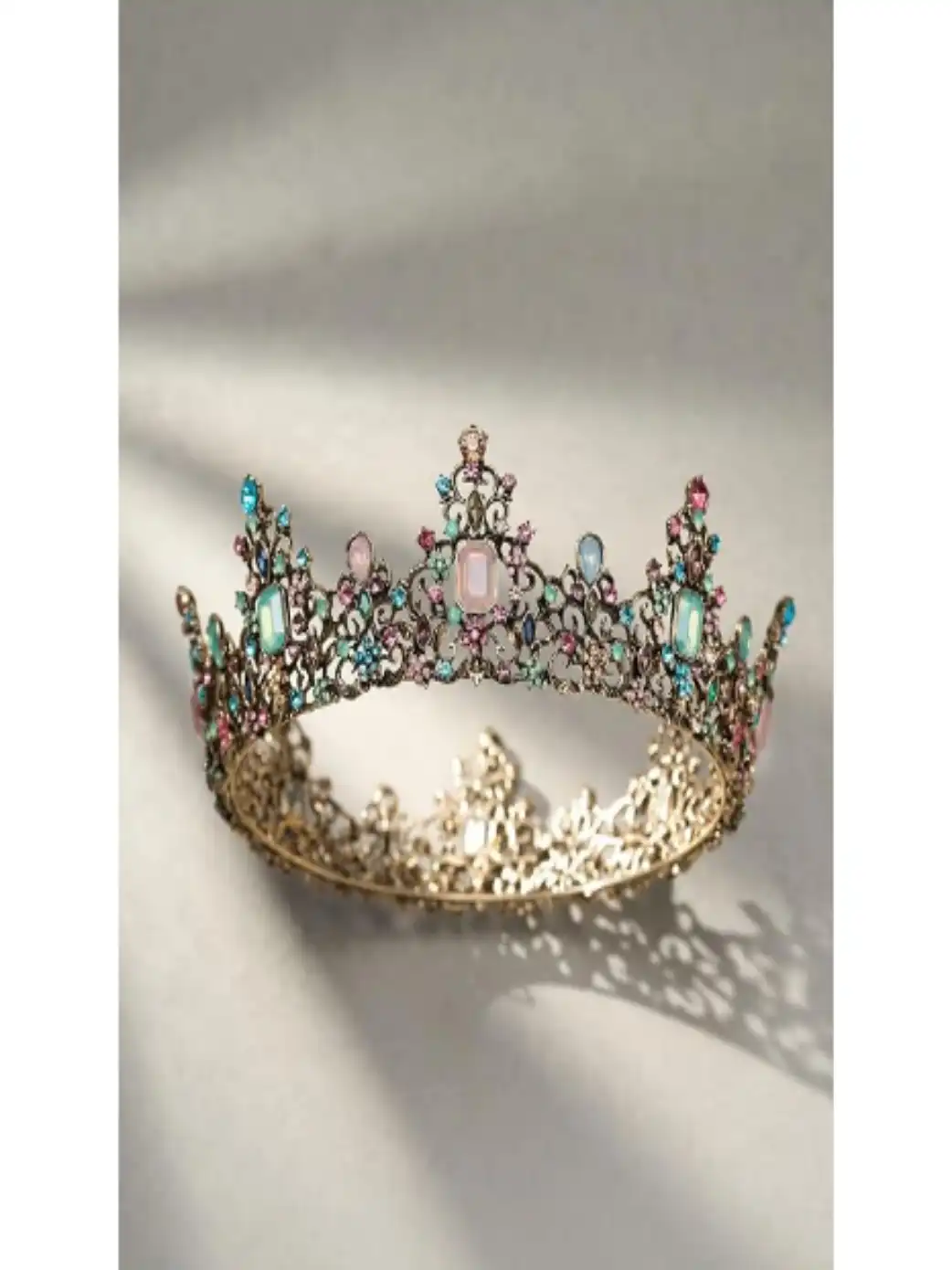 SWEETV Queen Crown Princess Baroque Tiara Crystal Alloy Multicolored Headband