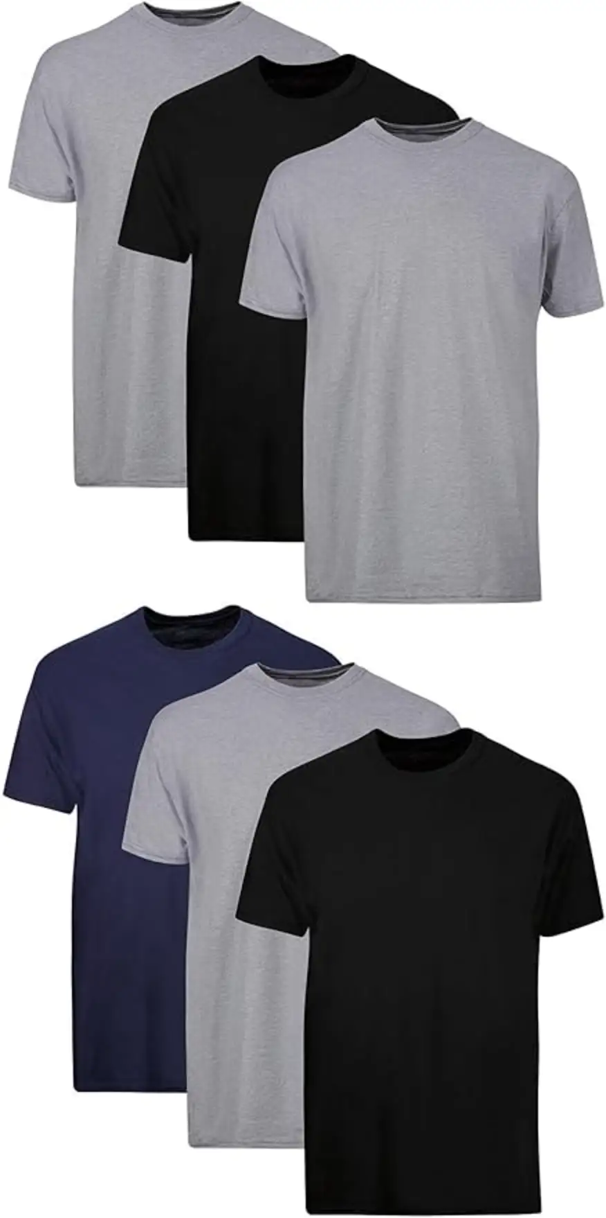 Hanes Mens Soft Cotton Stay Tucked Crewneck Undershirts Multipack