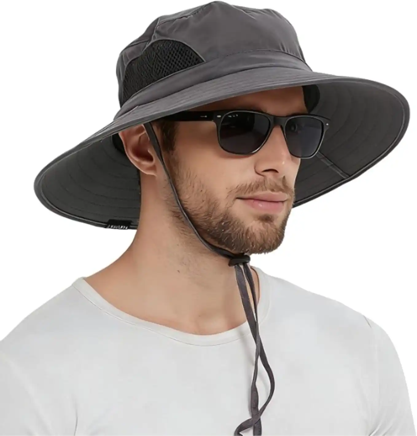 Wide Brim Sun Bucket Hat Waterproof UPF 50 UV Protection Adjustable Boonie Hat for Outdoor Fishing Hiking