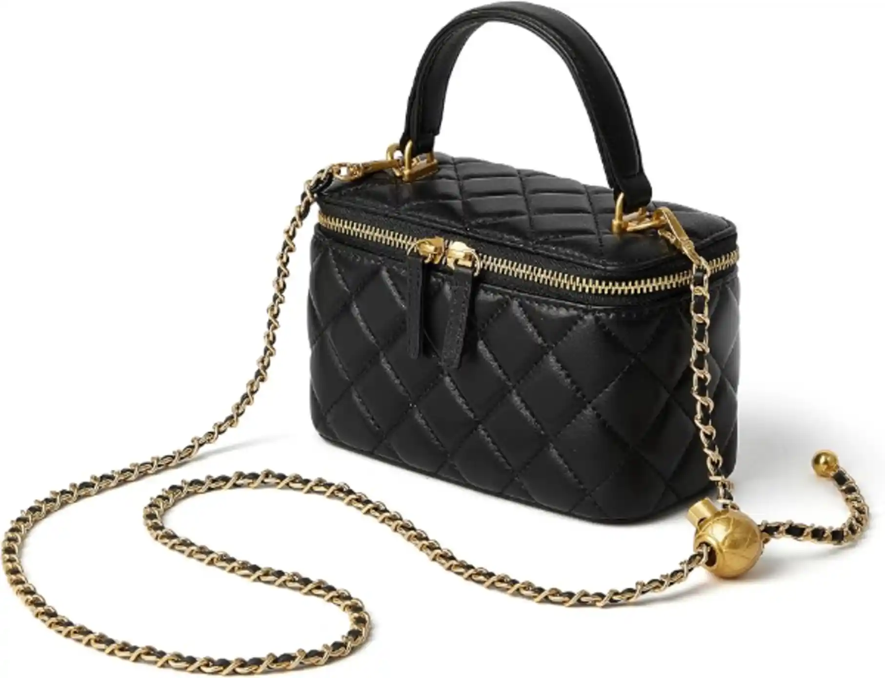 DORIS AND JACKY Small Leather Crossbody Purse Quilted Lambskin Mini Box Bag with Chain Strap