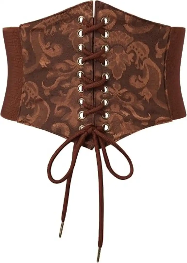 Scarlet Darkness Renaissance Corset Belt Wide Elastic Waist Belts for Women Pirate Costume