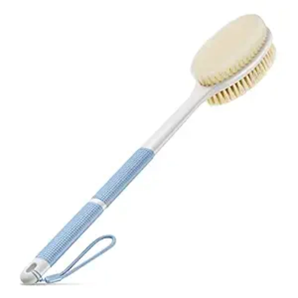 Backski Back Scrubber with Long Handle and Dual Bristle Sides for Bath and Dry Brushing