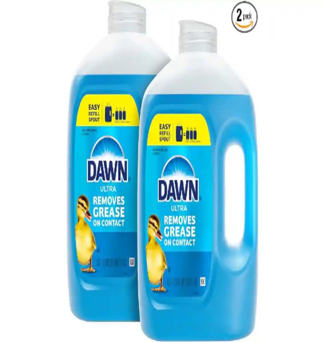 Dawn Ultra Dish Soap Refill Jug Large Size Original Blue Liquid Dishwashing Detergent, 51.5oz Two Pack