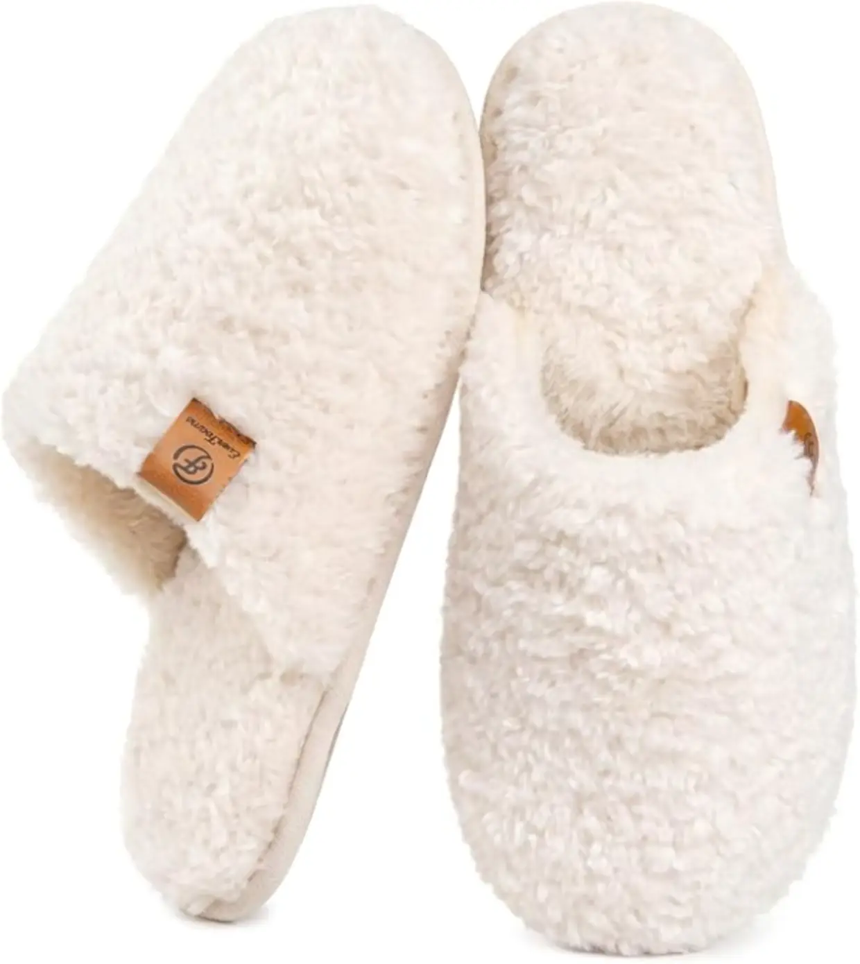 EverFoams Women Fuzzy Memory Foam Slippers Cozy Indoor House Shoes