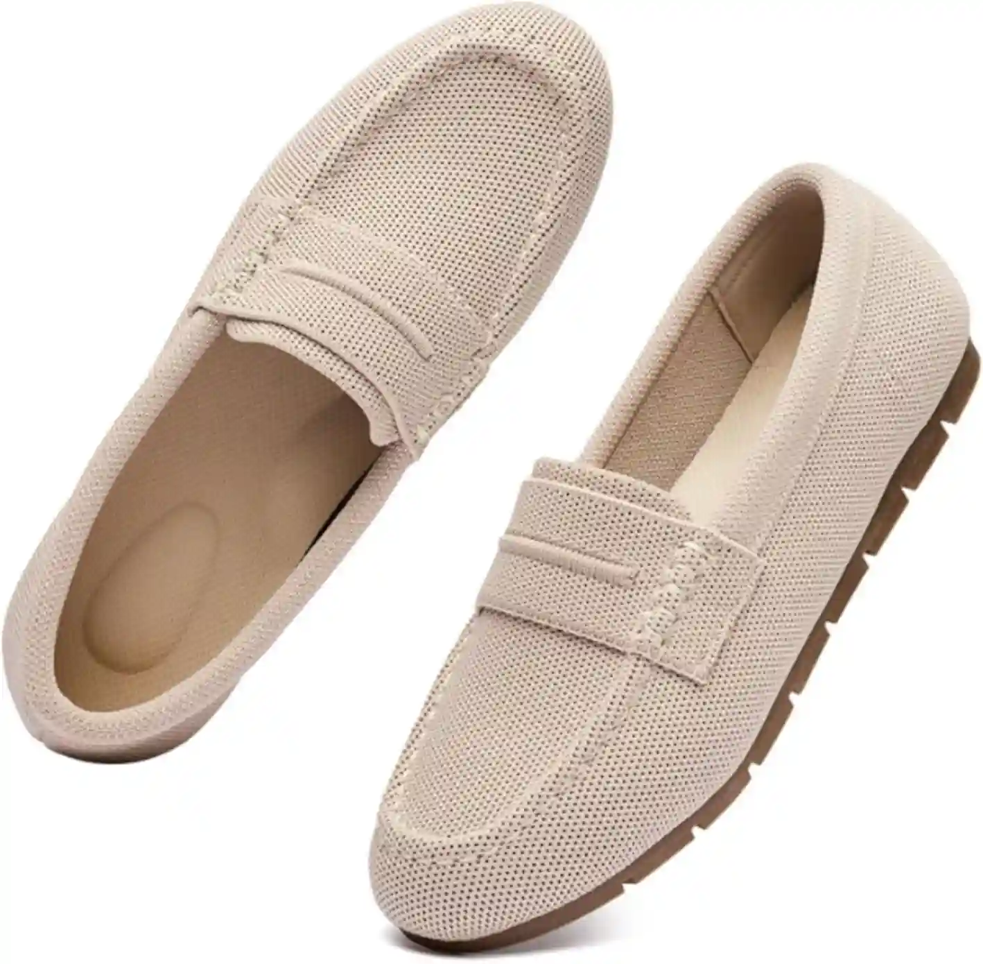 Vespiero Loafers for Women Comfortable Slip On Work Flats Breathable Knit Mesh Shoes