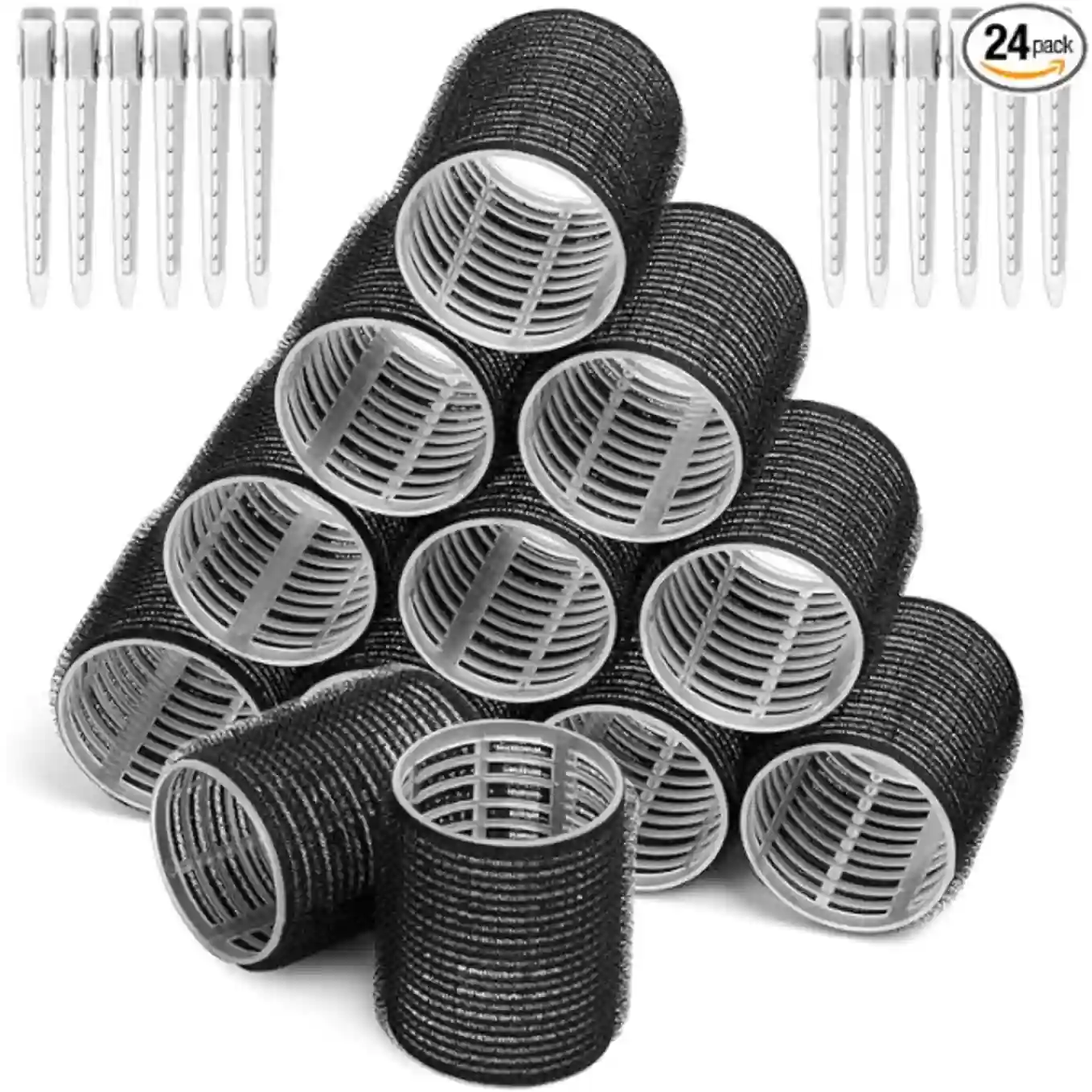 Acejoz Big Self-Grip Hair Curlers Rollers with Stainless Steel Clips