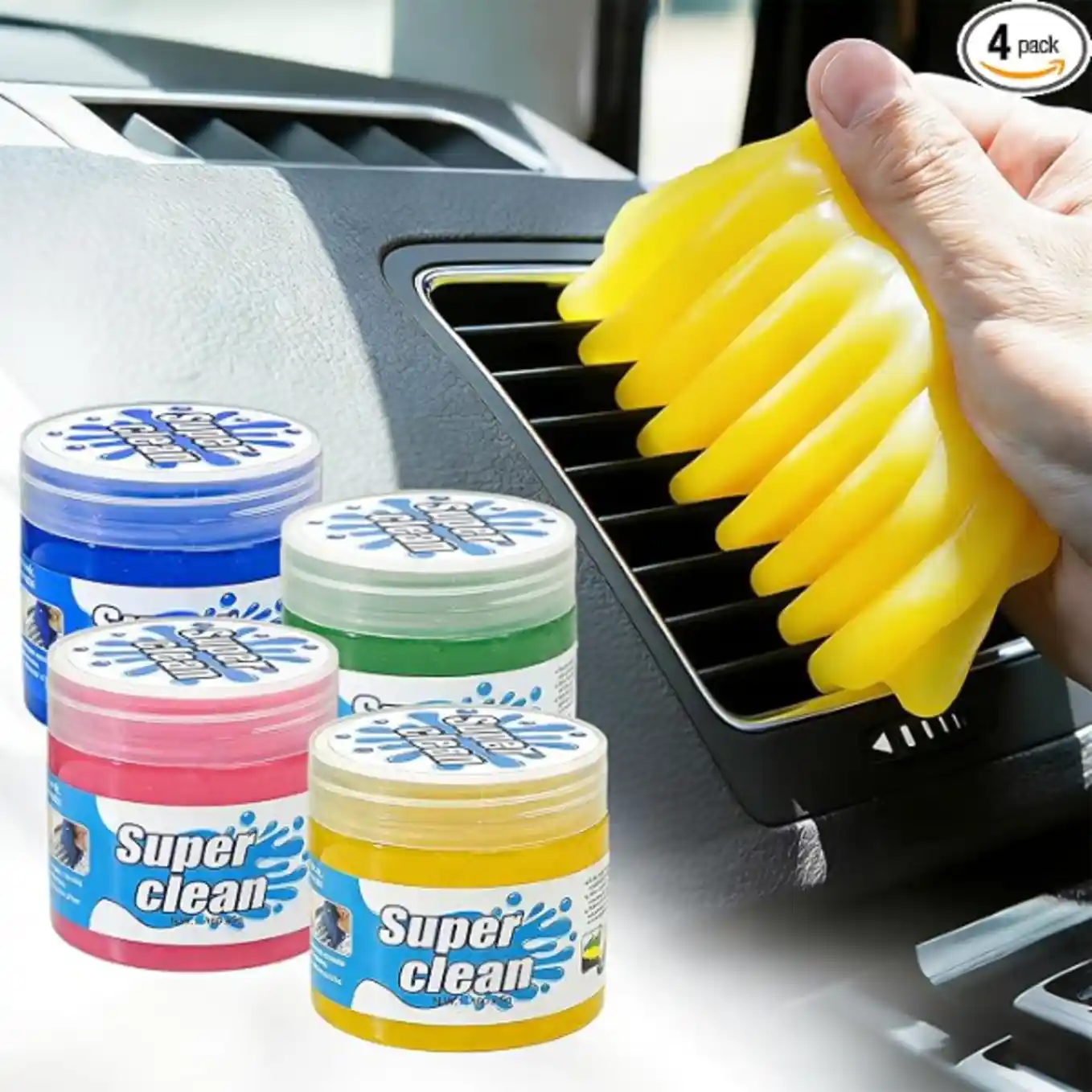 AACGIN 4-Pack Car Cleaning Gel 5.6 oz Universal Auto Cleaning Putty Slime Dust Remover