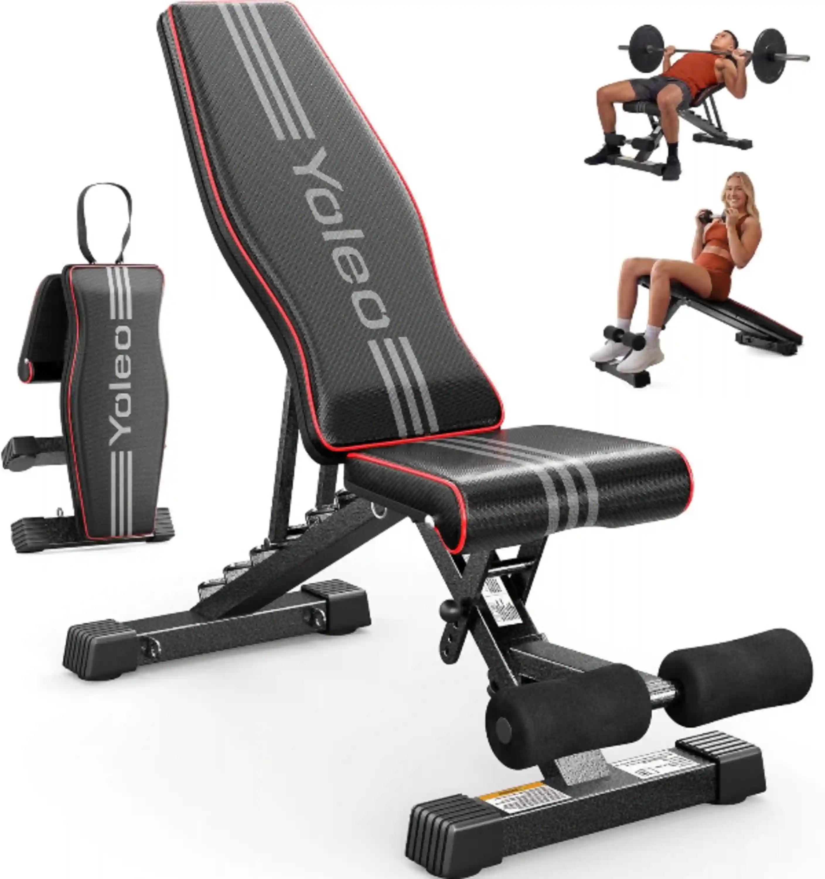 YOLEO Adjustable Weight Bench ASTM-Certified 827LBS Foldable Gym Bench