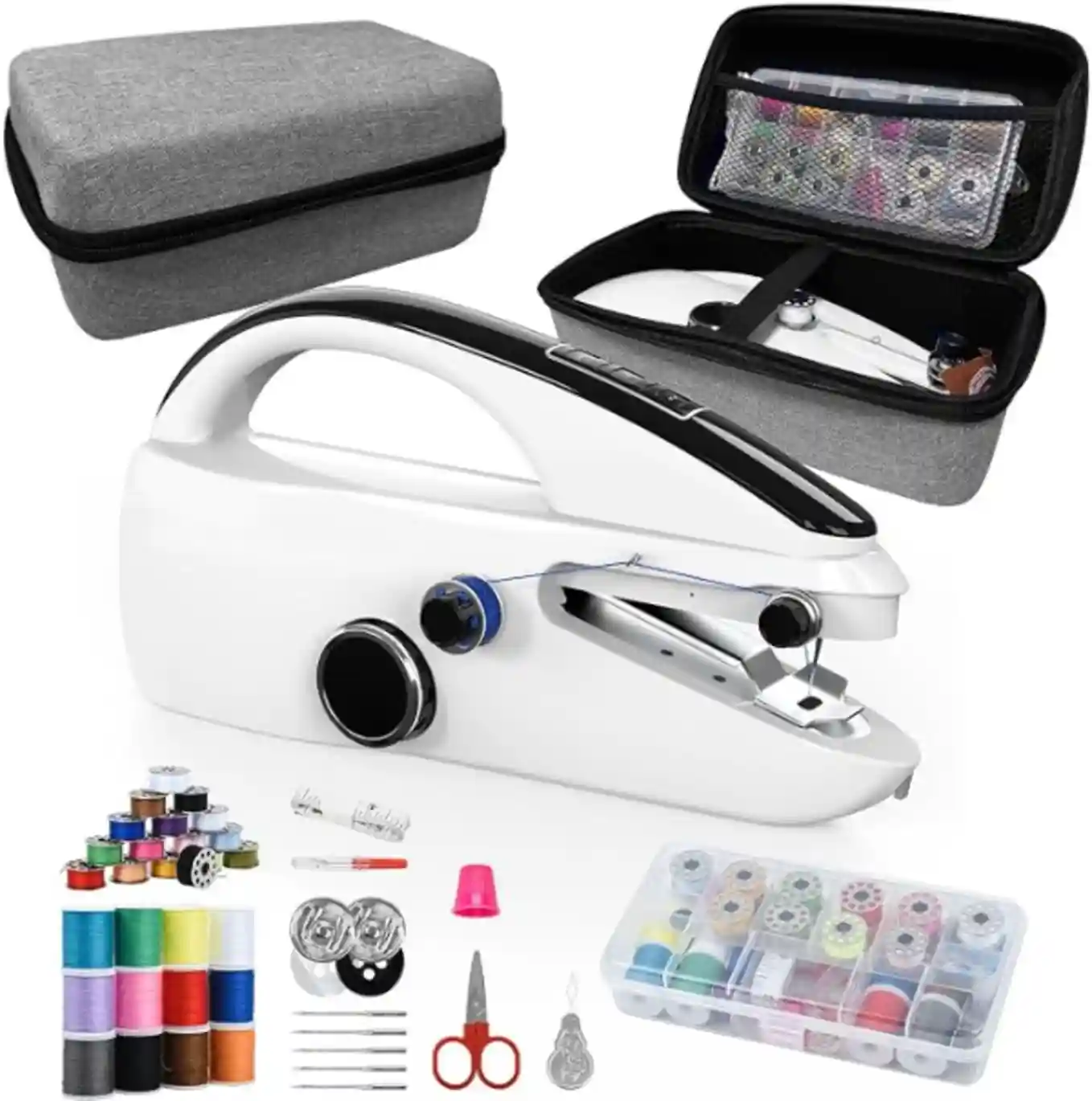 Crazyboy Handheld Sewing Machine Kit Portable Mini Stitcher for Beginners Emergency Repair