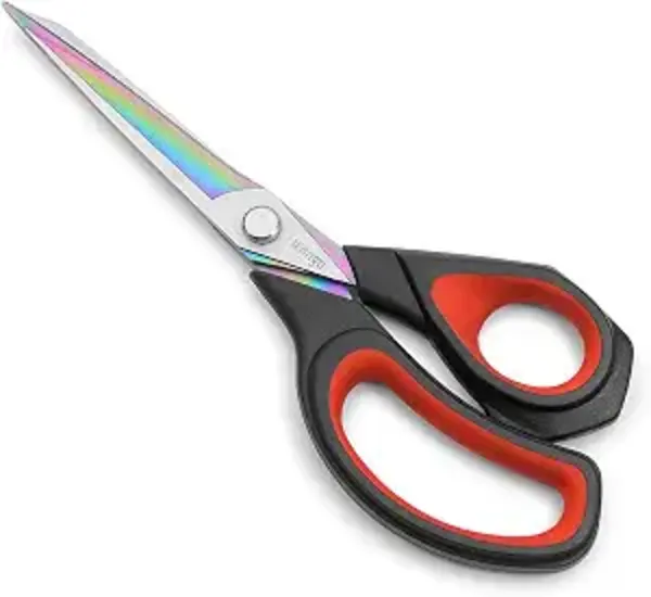 LIVINGO 9.5 Inch Heavy Duty Professional Sewing Shears Titanium Coated Stainless Steel Fabric Scissors