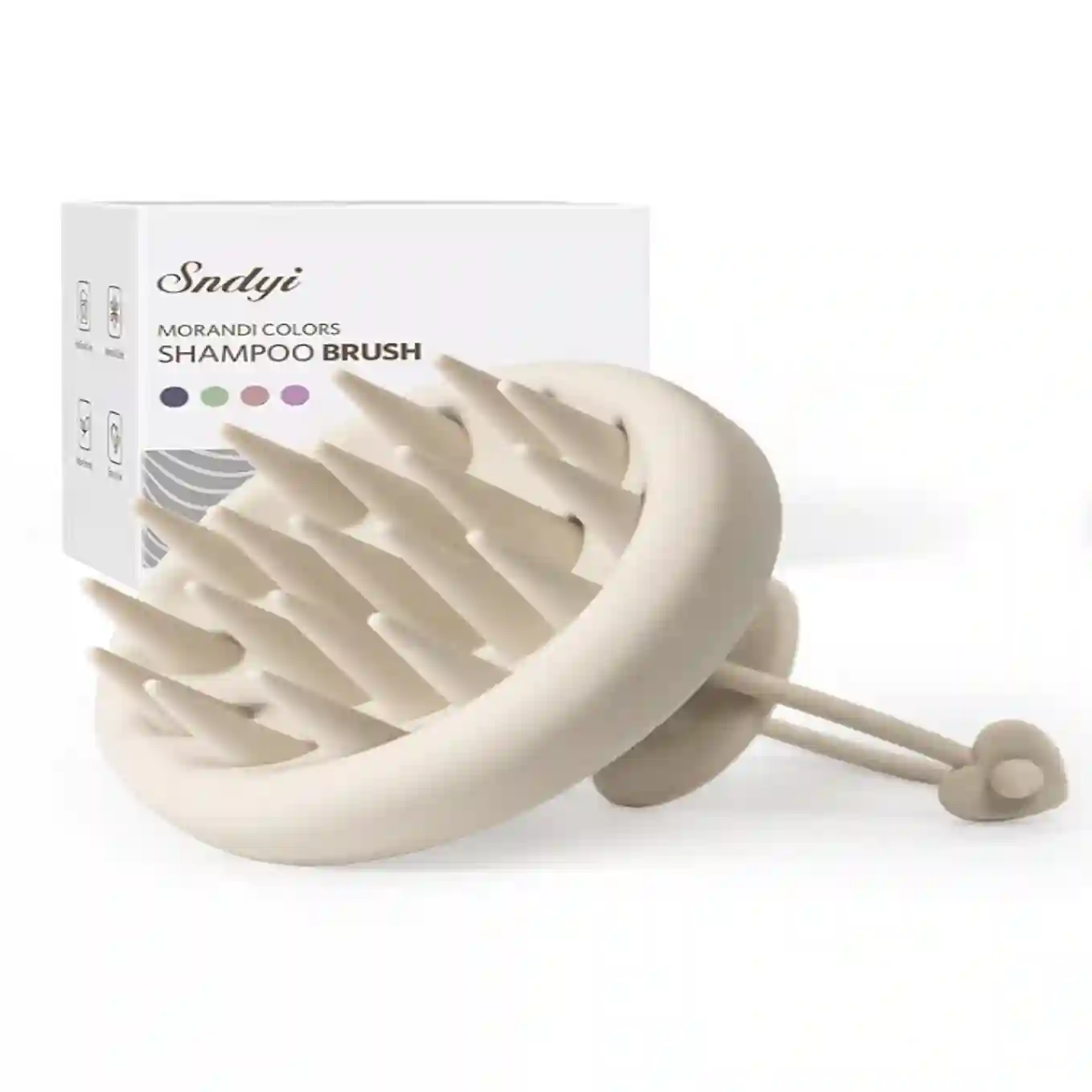 Sndyi Silicone Scalp Massager Shampoo Brush Hair Scrubber Oatmeal
