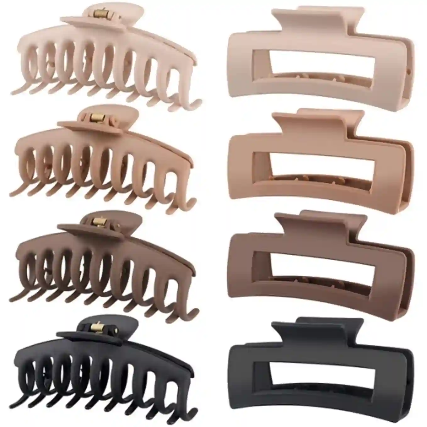 LuSeren 4.3 Inch Large Hair Claw Clips Neutral Matte Banana Clips