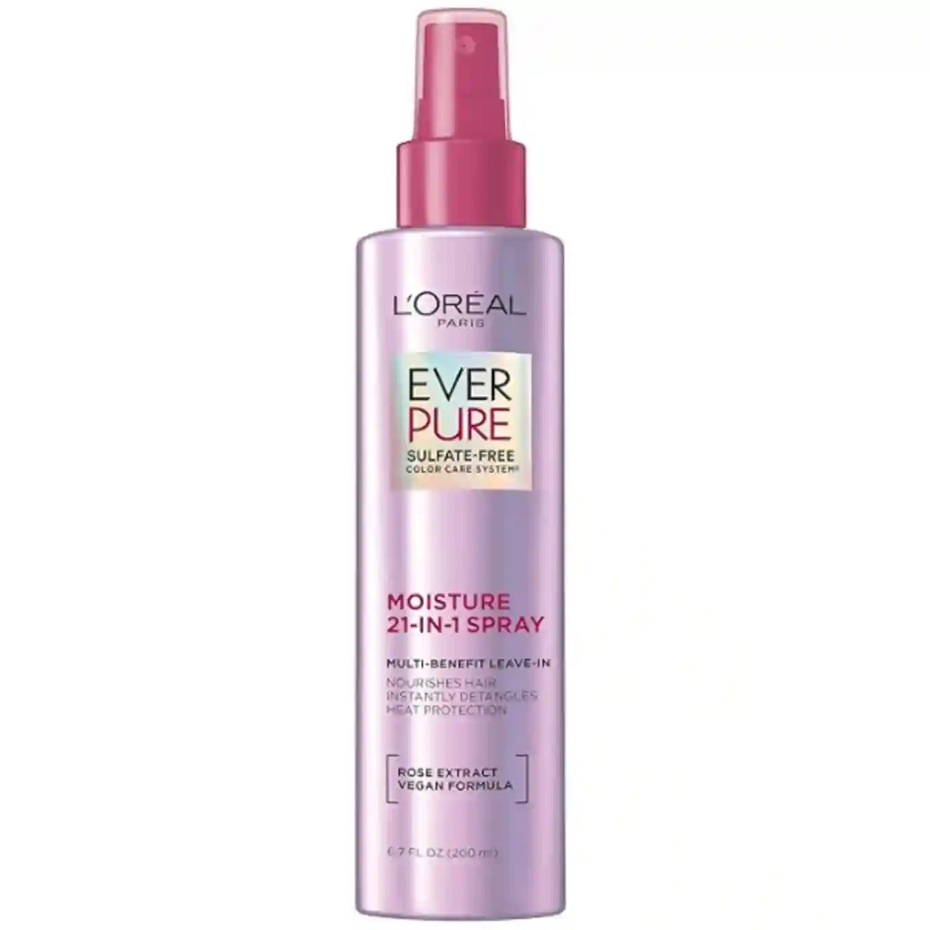 L'Oreal Paris EverPure Moisture 21-in-1 Leave In Conditioner Heat Protectant Spray 6.7 Fl Oz