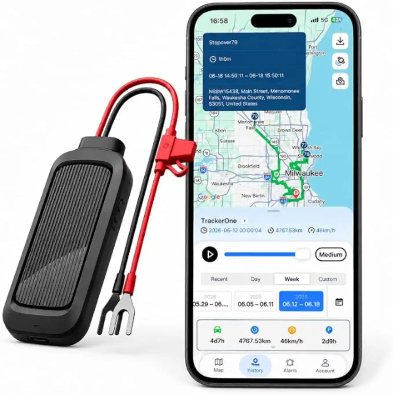 Wired Hidden GPS Tracker for Vehicles Real-Time Anti-Theft Tracking Device for Cars Trucks Motorcycles