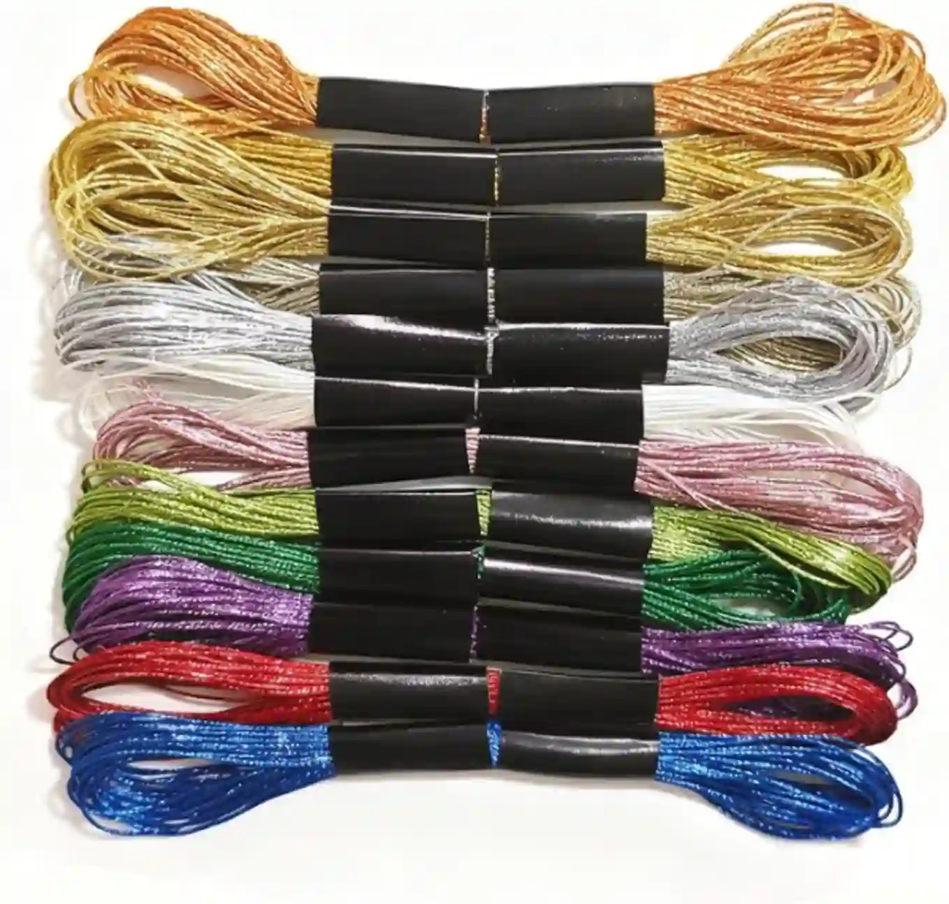 Keromtein 12 Skeins Metallic Embroidery Floss 12 Strand Metallic Polyester Thread for Cross Stitch Hand Embroidery