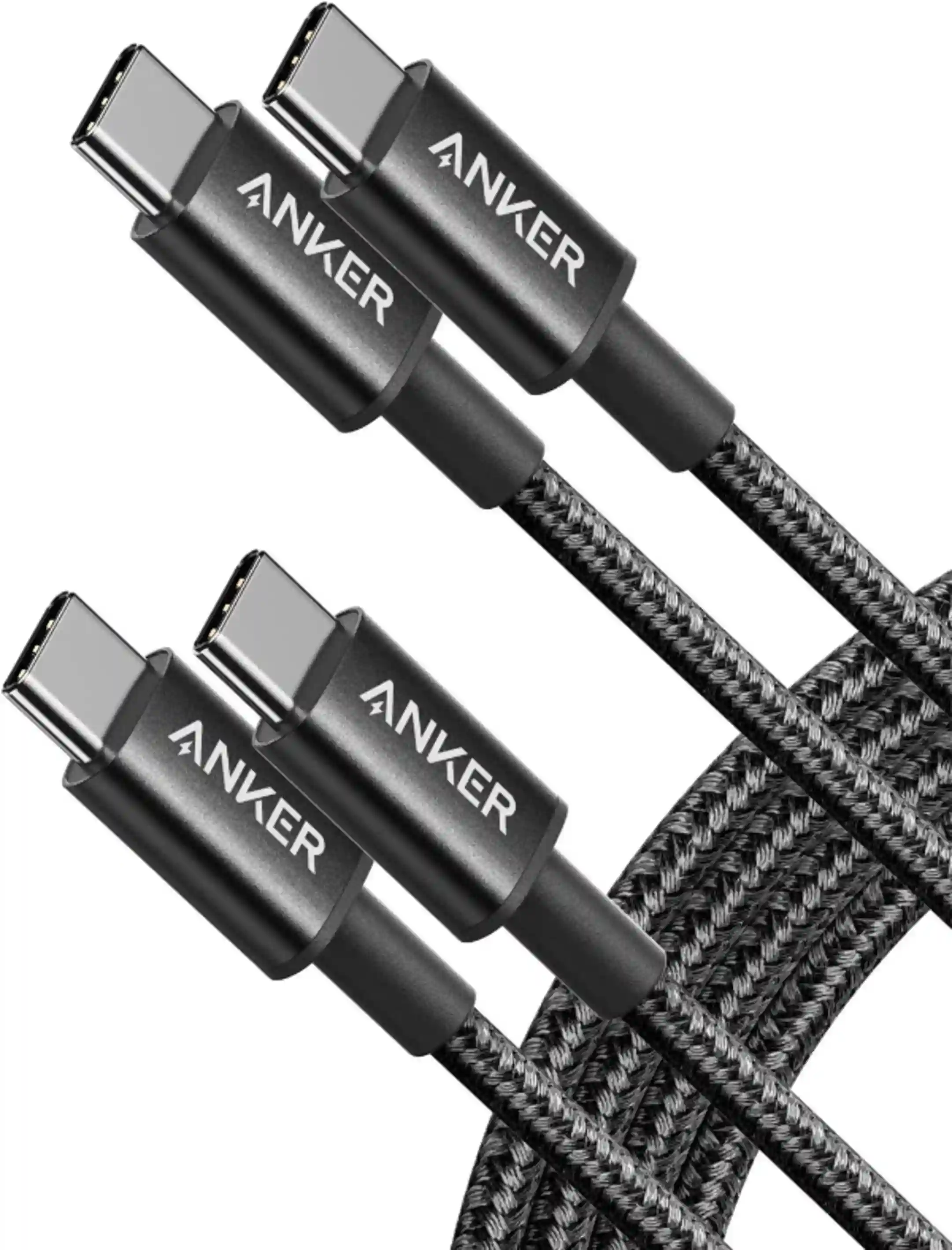 Anker USB C to USB C Cable, 60W Fast Charging Cable (2-Pack, 6 ft, Black)