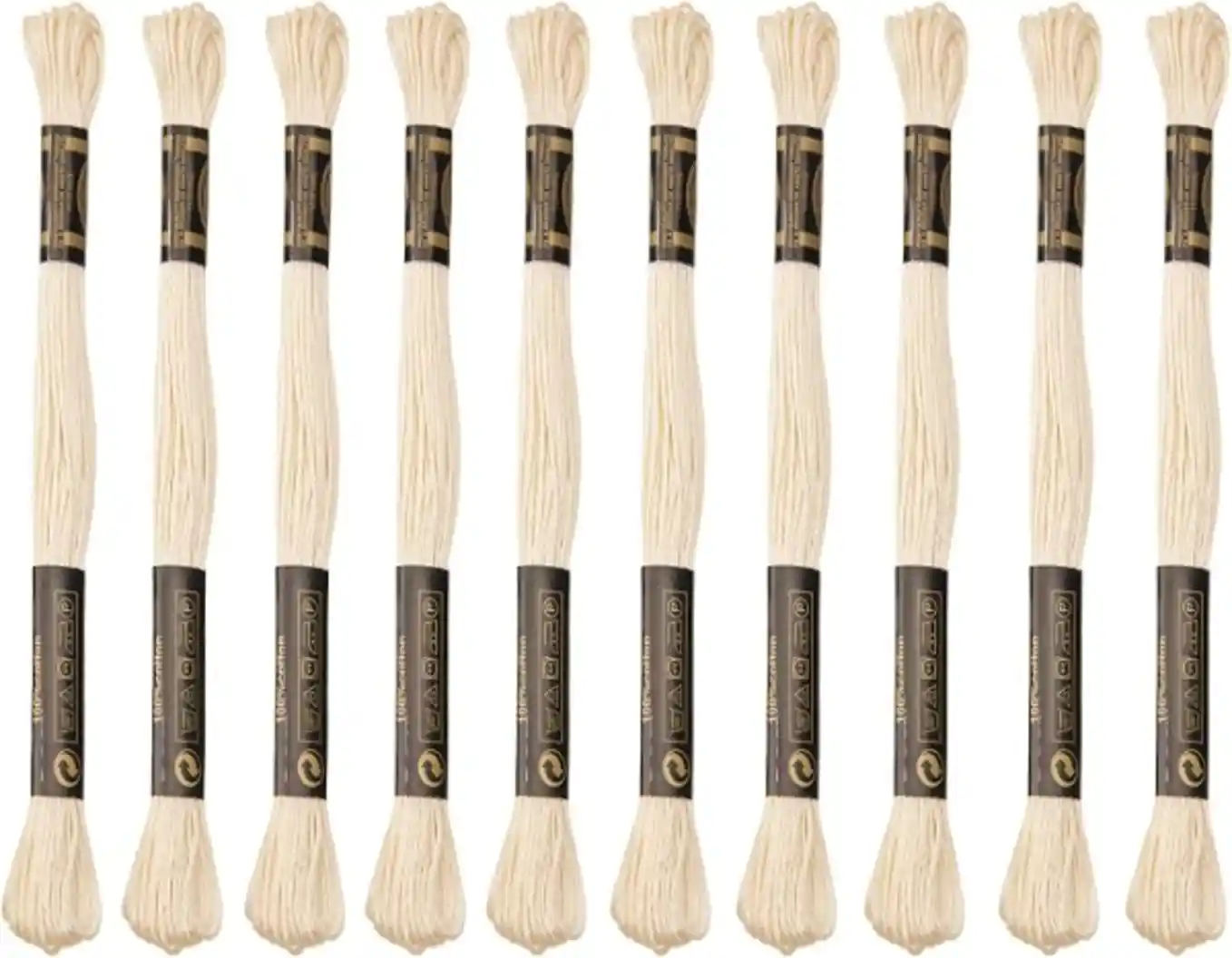 TIBOO DAY 12 Skeins Beige Embroidery Cotton Floss Egyptian Long Fiber Thread Set