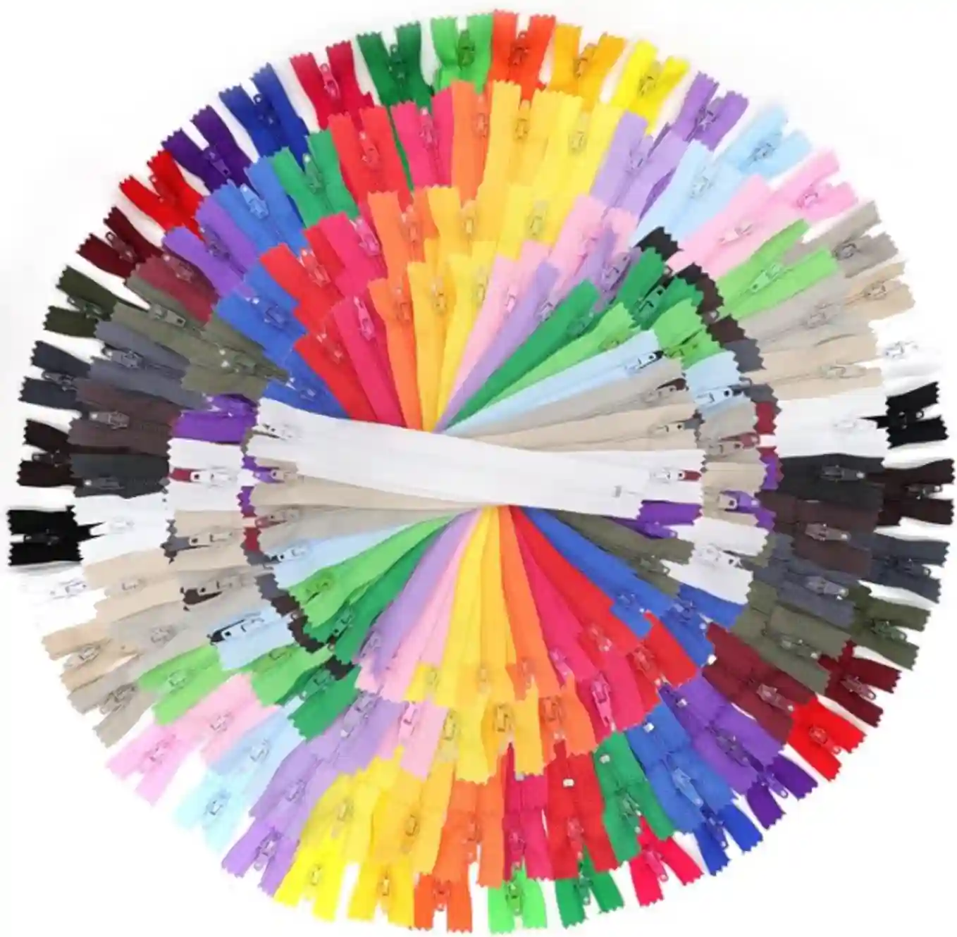 YAKA 80pcs Mixed Nylon Coil Zippers Colorful Sewing Zippers for Tailors Crafts