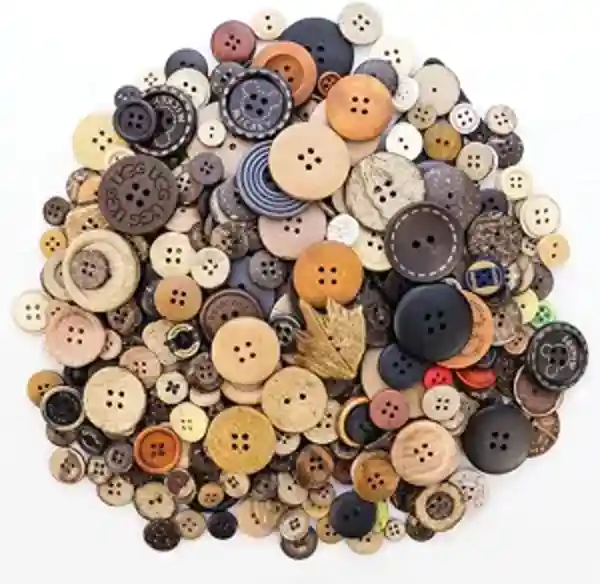 TCOTBE 600 Pcs Wooden Buttons Assorted Sizes Mixed Colors Coconut Shell for Crafts Sewing