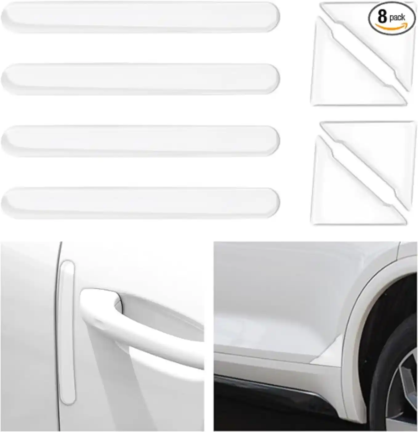 VKQTS 8PCS Transparent Car Door Edge Guards Kit Anti-Collision Corner Protector
