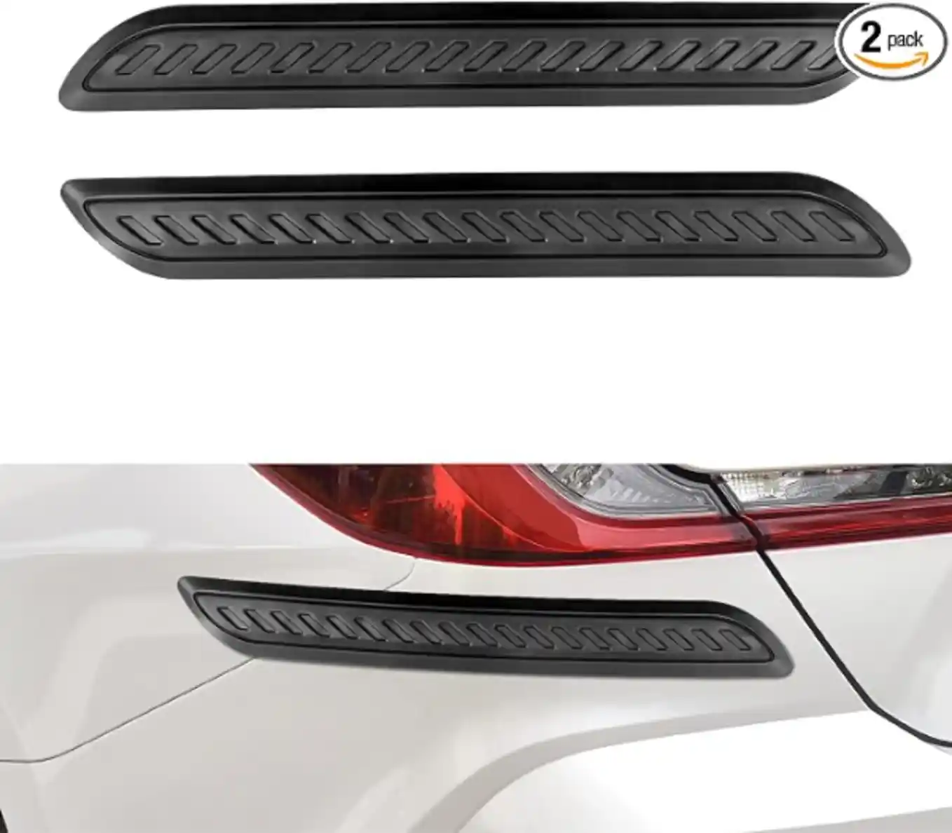 HABNVUON 2PCS Rubber Car Bumper Guard Anti-Collision Corner Protector Strip