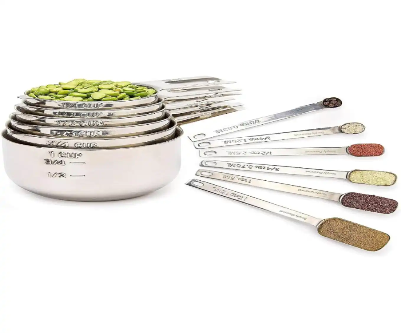 Simply Gourmet Stainless Steel Measuring Cups and Spoons 12 Piece Set