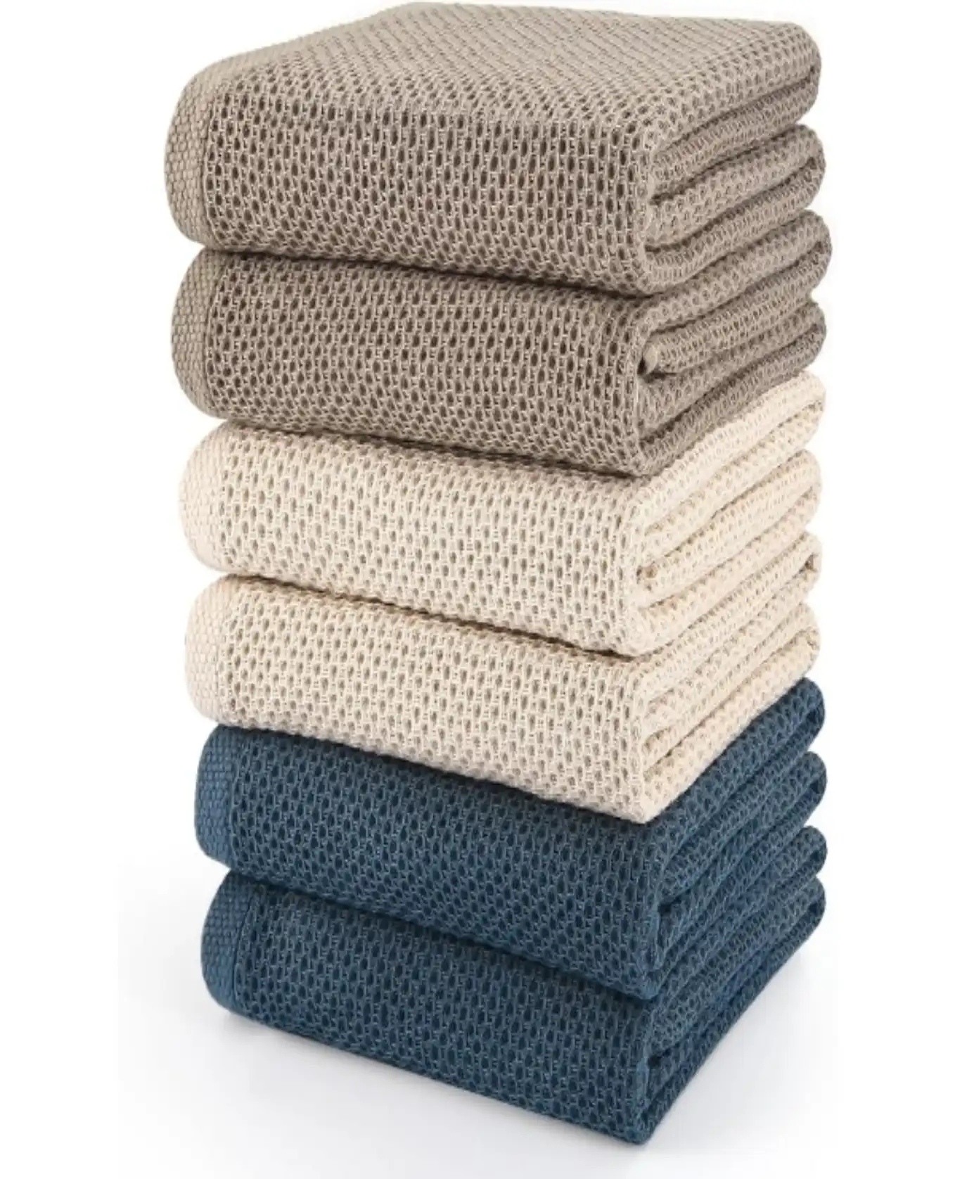 HOMYTOP Large Cotton Waffle Weave Kitchen Dish Towels Six Pack