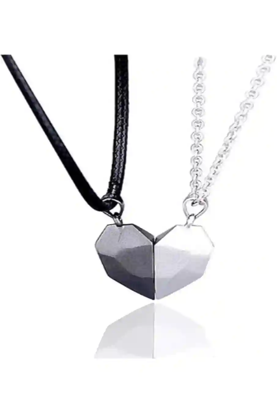 LEGENSTAR Two Souls One Heart Magnetic Couple Pendant Necklaces Set