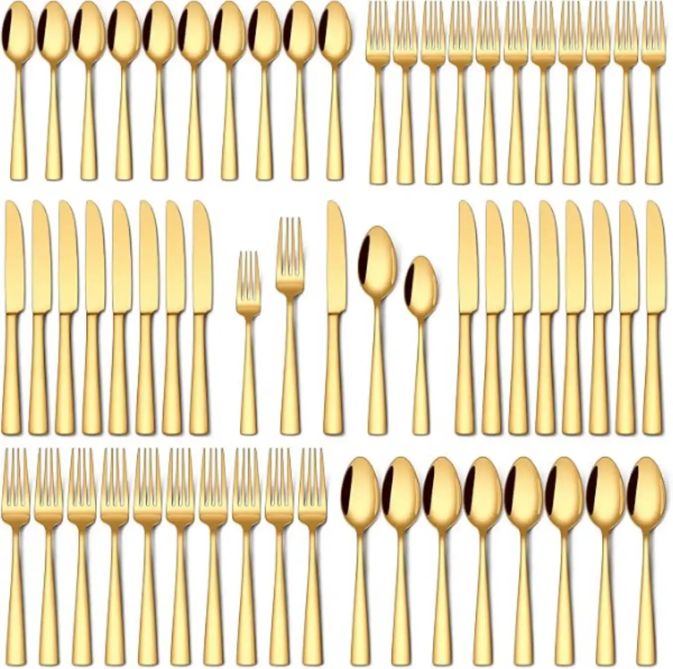 Stapava 60 Pcs Gold Silverware Set Stainless Steel Flatware