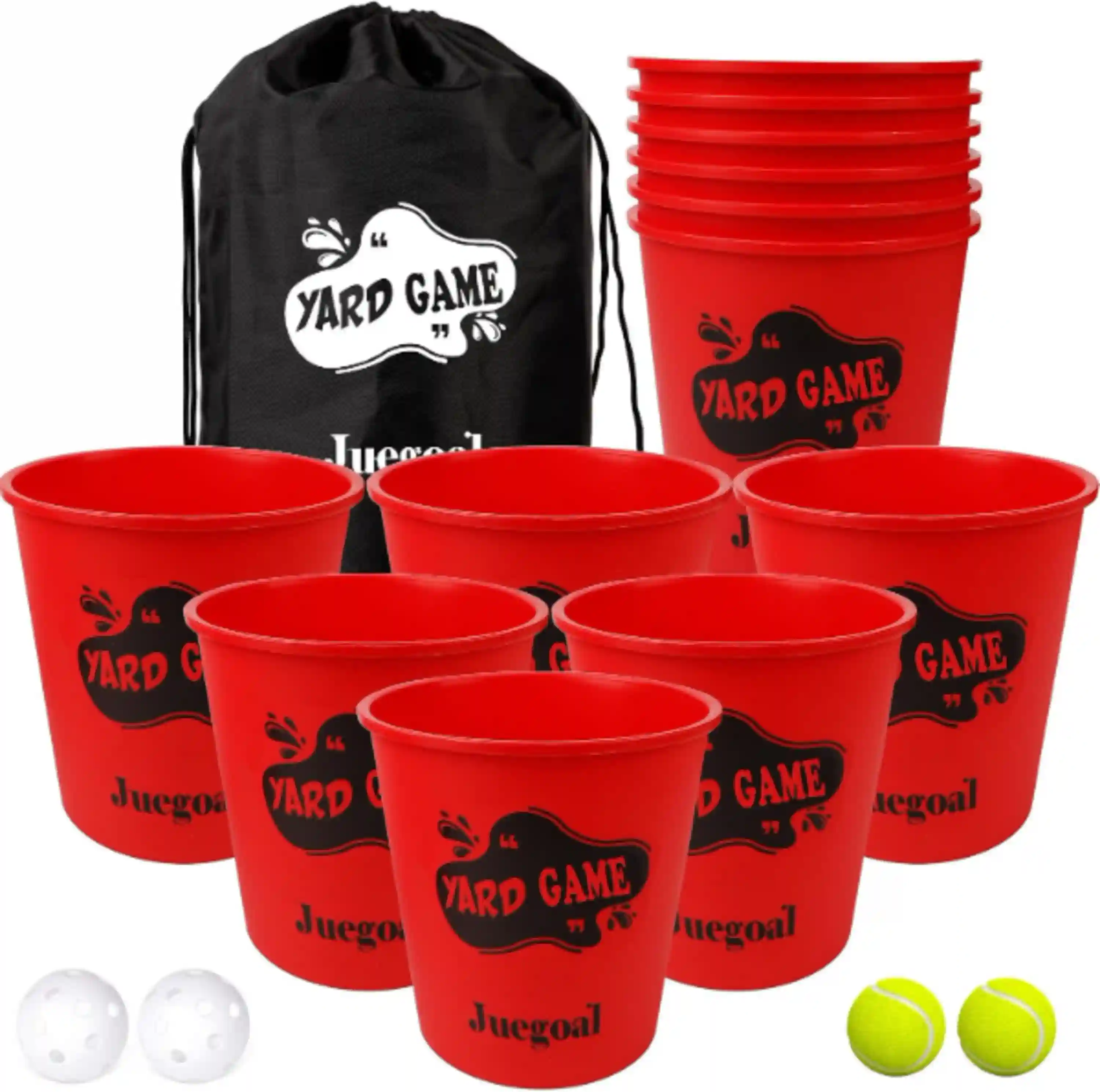 Juegoal Outdoor Giant Yard Pong Game Set Portable Oversized Toss Game Buckets