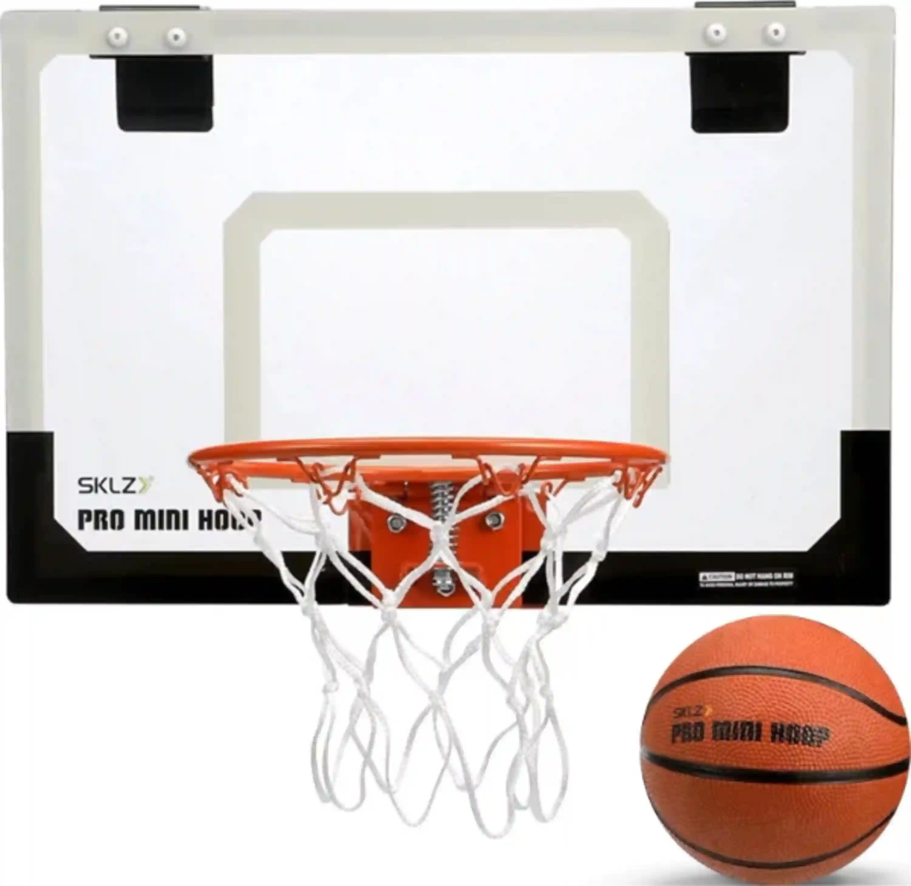SKLZ Pro Mini Indoor Basketball Hoop With Ball Shatter Proof Backboard Spring Action Steel Rim
