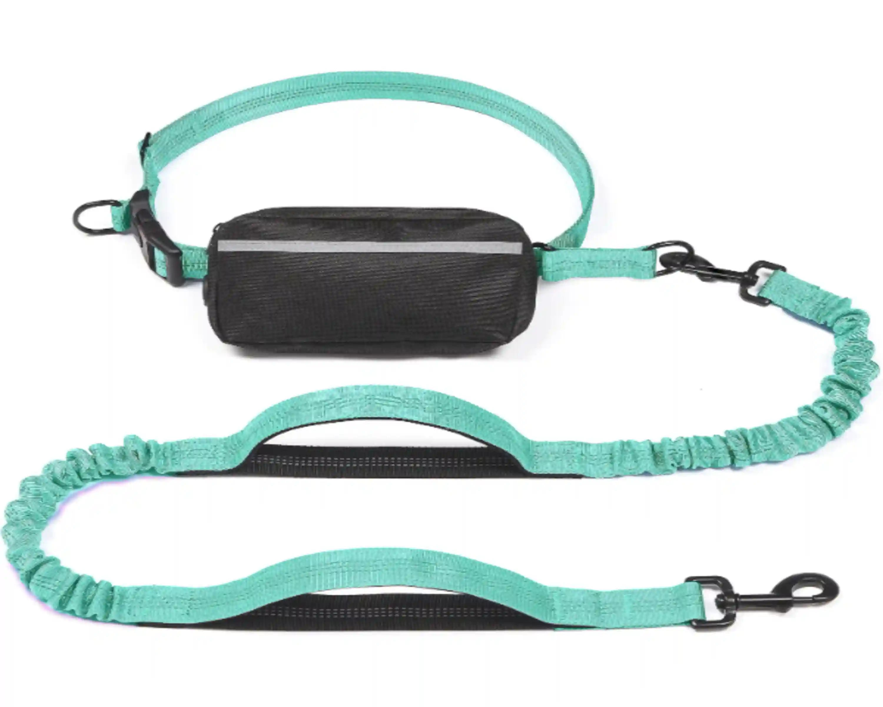iYoShop Hands Free Dog Leash with Zipper Pouch Teal Large