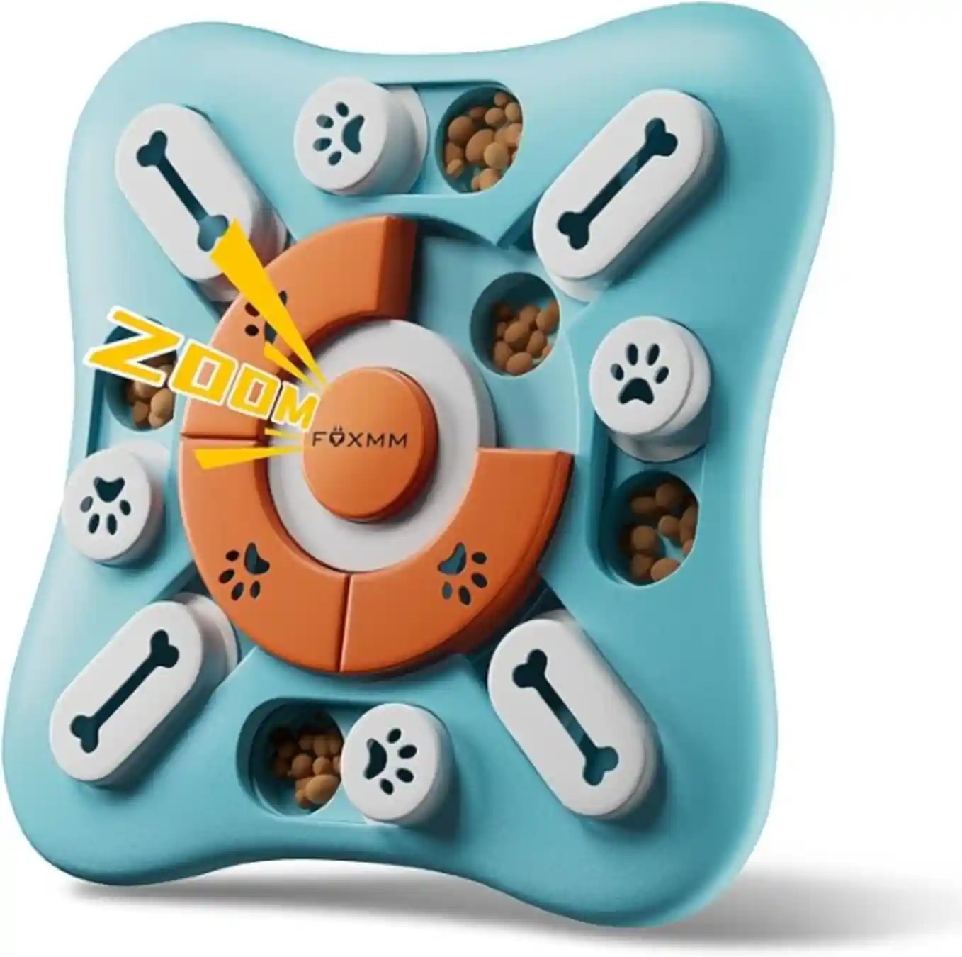 FOXMM Interactive Dog Treat Puzzle Toys Level 2 Blue UFO
