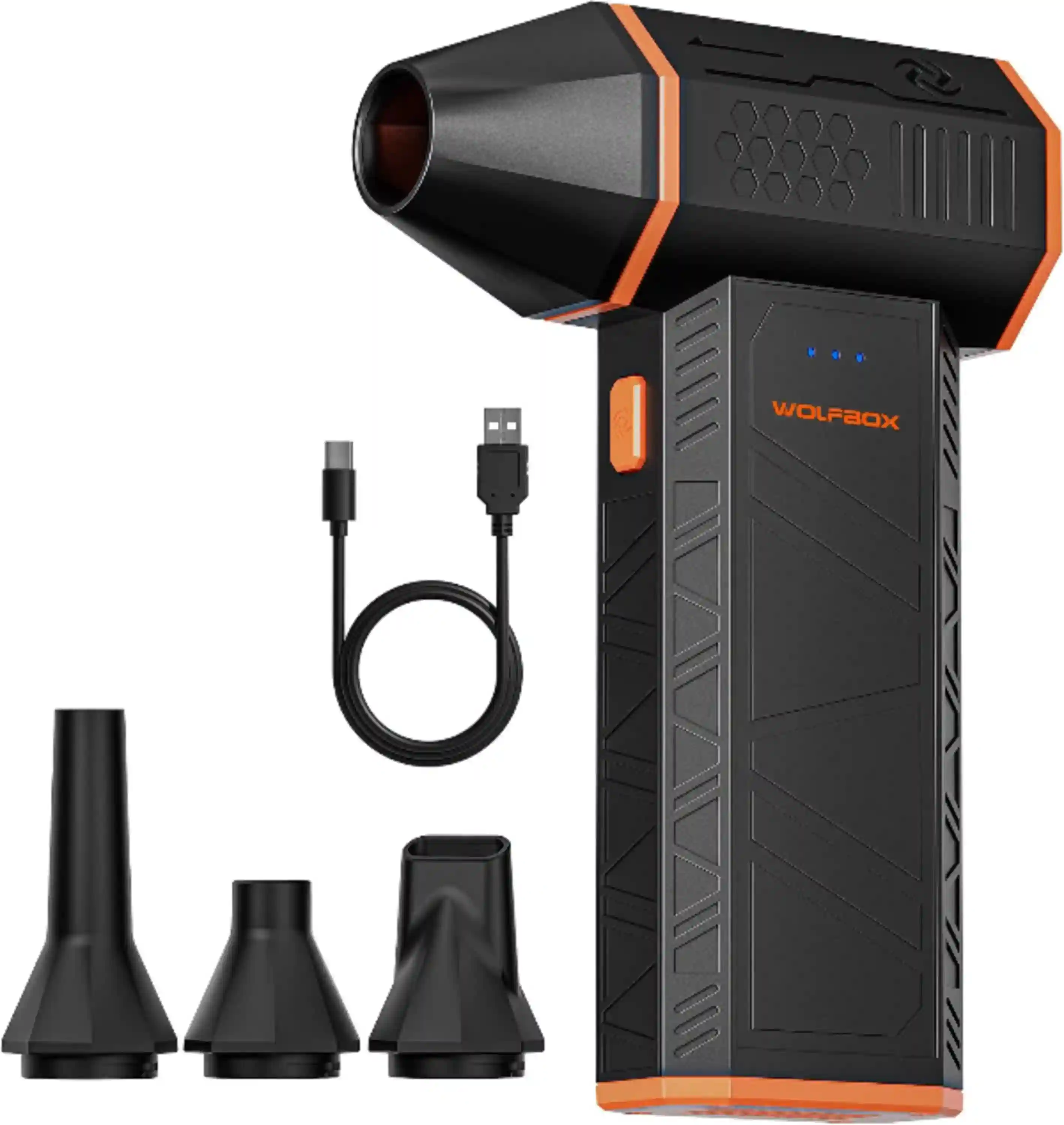 WOLFBOX MegaFlow 50 Compressed Air Duster, 110,000 RPM, 3-Gear Adjustable