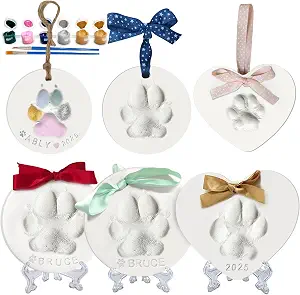 MYPAWLETS Dog Cat Pawprints Keepsake Kit (Make 3 Clay Ornaments)