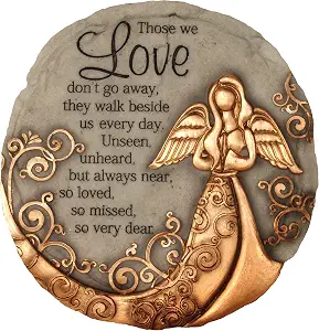 Spoontiques Bronze Angel Stepping Stone – Decorative Resin Garden Plaque
