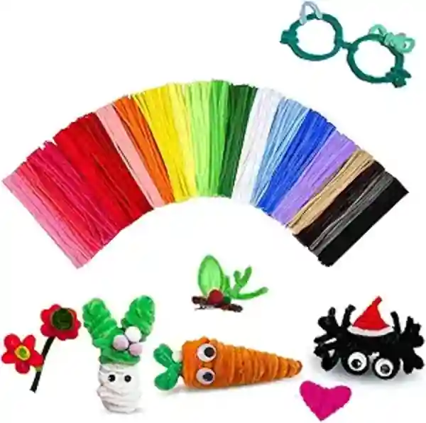 VZF 200 Pcs Pipe Cleaners Craft Bulk 20 Colors Chenille Stems for DIY Arts