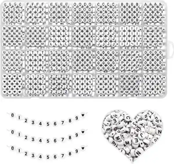 YMSDZHL Alphabet Beads Kit 1300Pcs Round Acrylic Letter Beads for Bracelet Making