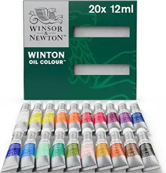 Winsor & Newton Winton Oil Color Paint Set 20 x 12ml Tubes Lightfast Permanent Artist Pigments