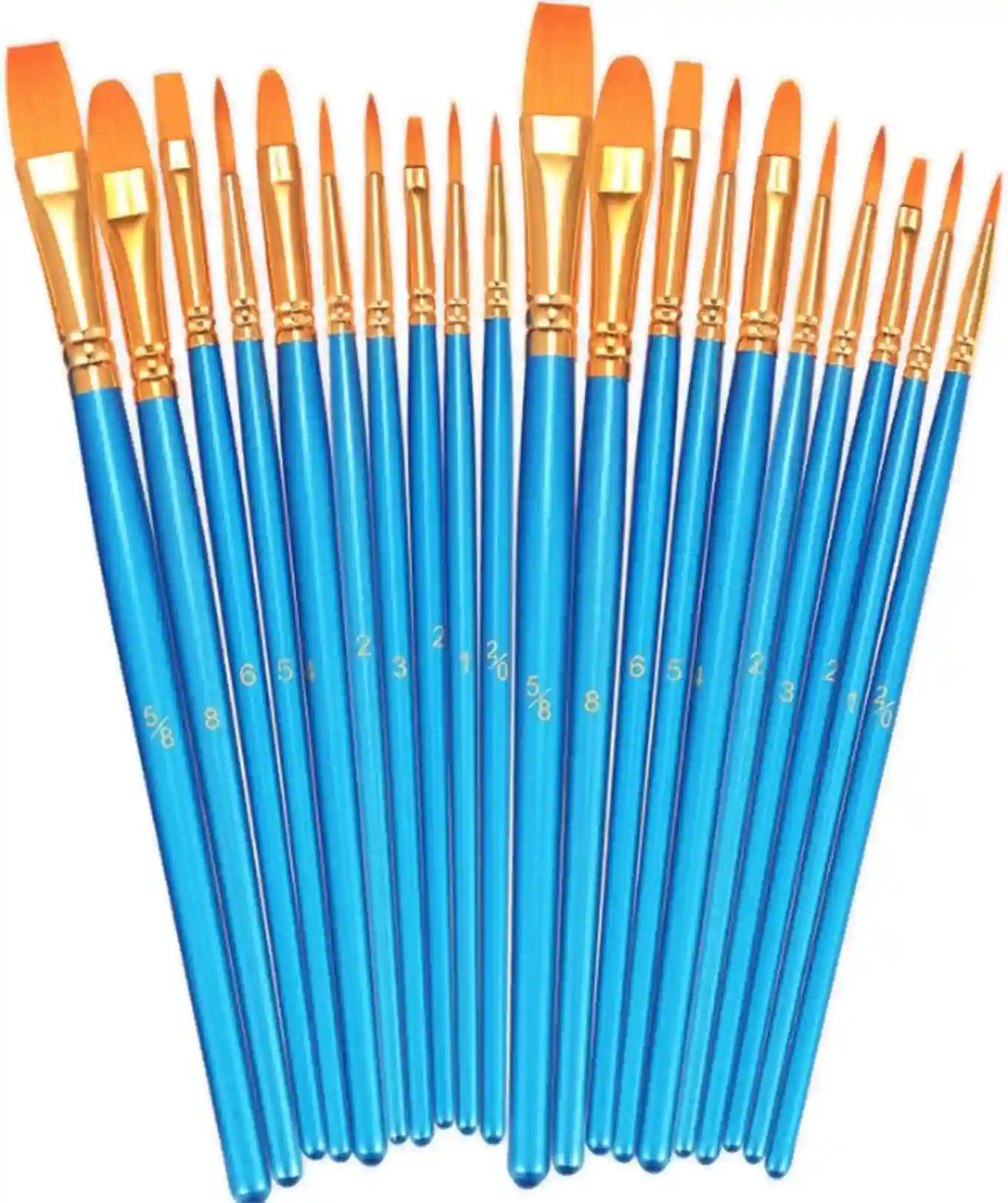 BOSOBO Paint Brushes Set 20 Pcs Small Paint Brush Kit Round Flat Tip Nylon Hair for All Skill Levels