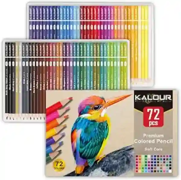 KALOUR 72 Count Colored Pencils Set with Soft Core for Adult Coloring Books