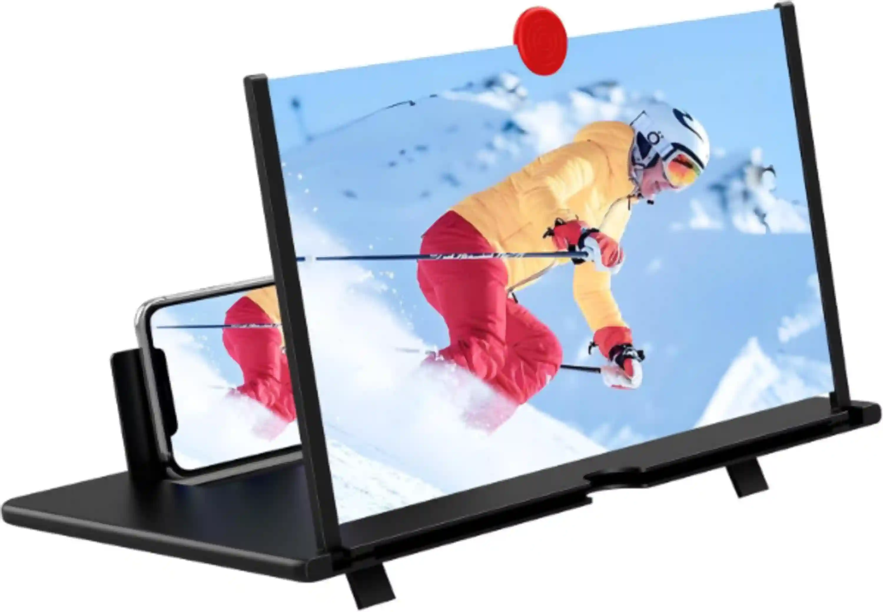 14" Screen Magnifier,3D HD Mobile Phone Magnifier Projector Screen Enlarger for Movies, Videos, and Gaming,Foldable Cell Phone Stand with Screen Amplifier,Gifts for Mom Dad(Black, 14inch)